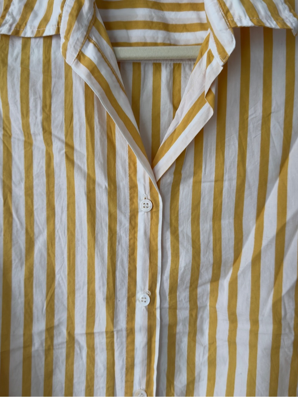Faithfull the Brand Yellow and White Striped Button-Down Blouse - Picture 5 of 5